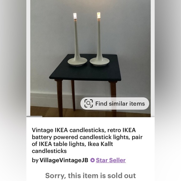 A pair of Vintage 90’s Ikea battery operated off white display candle/lamp - Picture 13 of 15